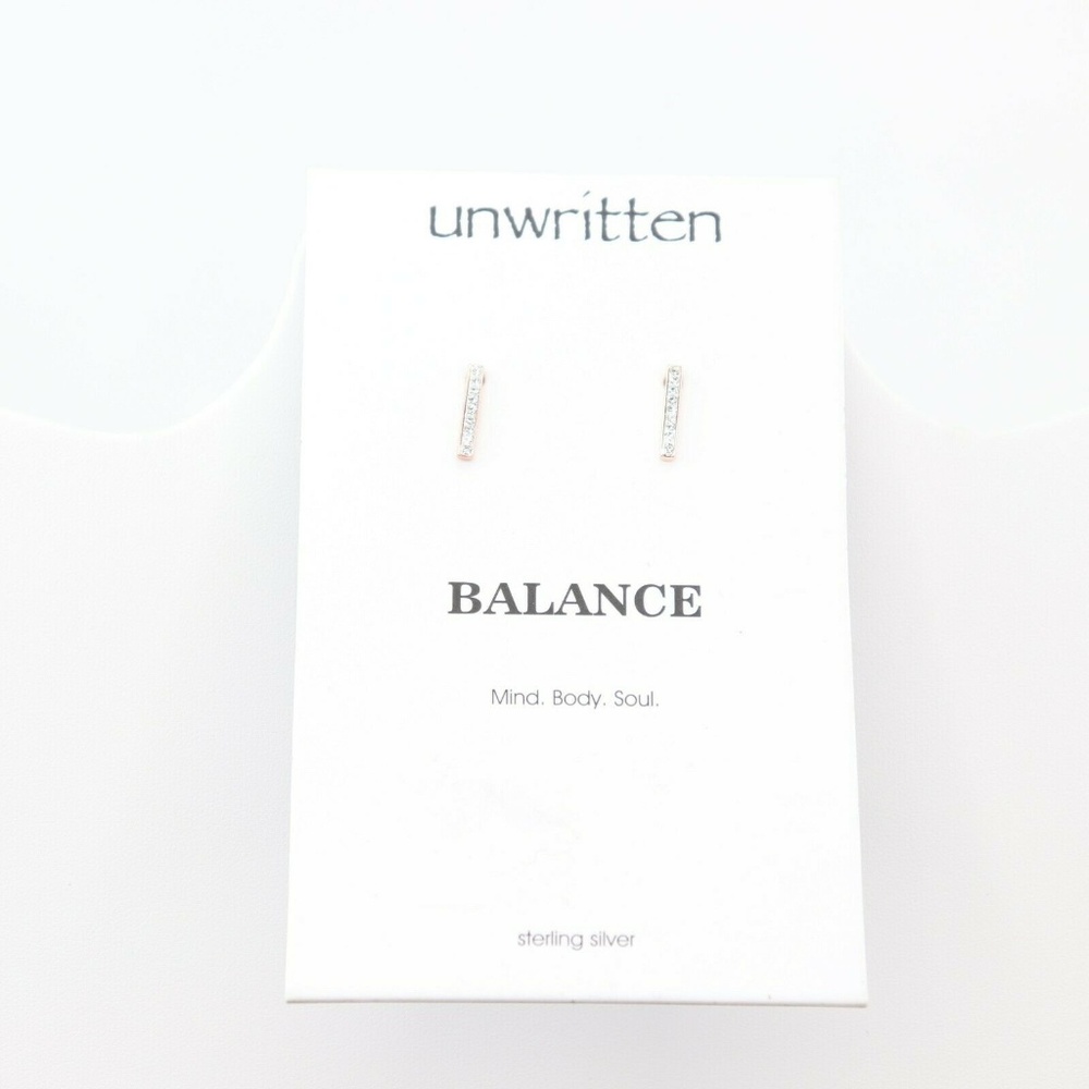 Unwritten Cubic Zironcia Linear Bar Drop‎ Earrings